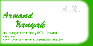 armand manyak business card